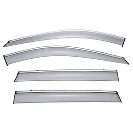 WellVisors Window Visors Wind Deflectors Compatible With Nissan 2014-2020 Rogue With Chrome Trim Rain Guards 3-847NS009