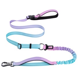 Dog Lead with Reflective Stripes, Adjustable Lead for Dogs, Jogging Lead for Dogs for Large Dogs, Purple Blue