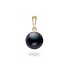 14k Yellow Gold AAAA Quality Black Freshwater Cultured Pearl Pendant