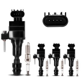 UF491 Ignition Coil Pack Set of 4 and XP5263 Iridium Spark Plugs Fit for 2.0L 2.4L L4 Lacrosse 2010-2016, Regal 2011-2017, Equinox 2010-2017, Malibu 2007-2014, Terrain 2010-2017,Replace D517A, 5C1609