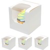Gcardist White Auto Pop-up Cupcake Boxes Single Cupcake Containers Pack of 15 8.9 x 8.9 x 8.9 cm (15 Boxes + 15 Inserts, 3.5 x 3.5 x 3.5 inches)