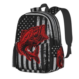 Droerfes Fish Flag Backpack School Bag Lightweight Bookbag Laptop Travel Daypack For Girls Boys Teens