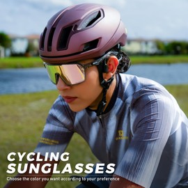SCVCN Polarized Sports Sunglasses UV Protection for Women Men Cycling Glasses MTB Riding Goggles Bicycle Mountain Bike Glasses Baseball Running Fishing Triathlon Golf Driving Pink