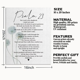 Psalm 23 Wall Art, Psalm 23, Scripture Signs Decor, The Lord is My Shepherd, Inspirational Quote Canvas Wall Art, Prayer Room Décor, Christian Wall Décor, Scripture Wall Art 16x20 inch