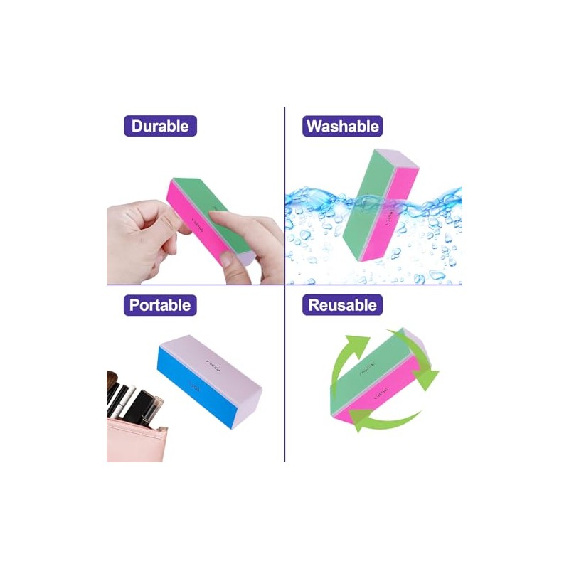 4 Way Nail Buffer Block (4 Pcs), Nail Shine Buffers