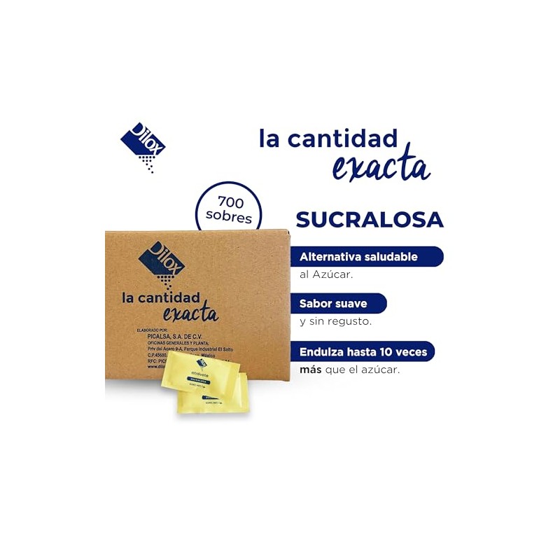 Endulzante Sucralosa en Sobres Sin Calorías 700 g en Sobres