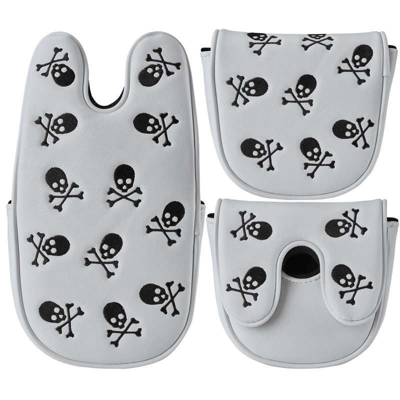 Gbourly Embroidery Skeleton Skull Golf Club Mallet Putter Head Cover