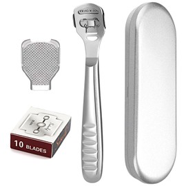 Stainless Steel Foot File Scraper - A Premium Pedicure Tool That Effectively Removes Crust Cracked Heels and Calluses - Professional Foot File Kit for Dry and Wet Feet Durable Stainless Steel Design
