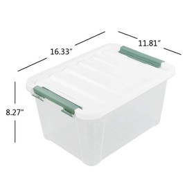 Gloreen 20 Quart Clear Storage Bins with Lid and Handle, Multipurpose Stackable Plastic Storage Latches Box/Containers,set of 4