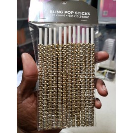 SUNNY SIDE UP BAKERY GOLD Rhinestone BLING Pop Sticks PT1