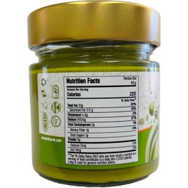 Pistachio Butter Spreadable Cream, 7.05 oz (200 gr) in Glass Jar with Box, 30% Pistachios, Rich & Nutty Cream Spread for Knafeh and Dubai Chocolate, Chocolate Bars, Gluten Free, Vegan, Halal