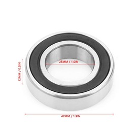 6005-2RS High Speed Single Stand with Deep Groove Ball Bearing 25 x 47 x 12 mm for Light Industry Pack of 10, Default