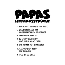 Papas Lieblingssprüche: Notizbuch / Notizheft für Vater Vatertag Tochter Sohn Kind A5 (6x9in) liniert mit Linien