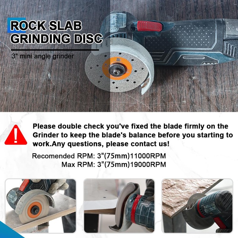 BRSCHNITT Rock Slab Grinding Disc - 3 inch Glass Cutter