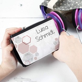 Striefchen Wallet for Teens with Name and Motif of Your Choice, Geometric shapes, Modern