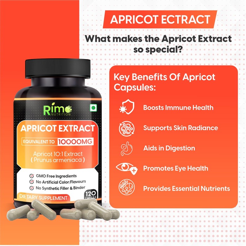 Rimo Nutrition Apricot Capsules (120 Capsules) (Pack of 1)