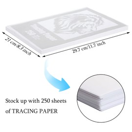 250 Sheets Tracing Paper for Drawing Light Up Tracing Paper Pad Translucent Paper Sketching Tracing Paper for Kids Pencil Marker Ink DIY Crafts Painting Works (8.3 x 11.7 Inch)