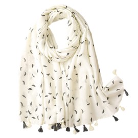 amokk Boho Floral Scarf with Tassels for Women Lightweight Shawl and Wraps Head Scarves (Color-16)