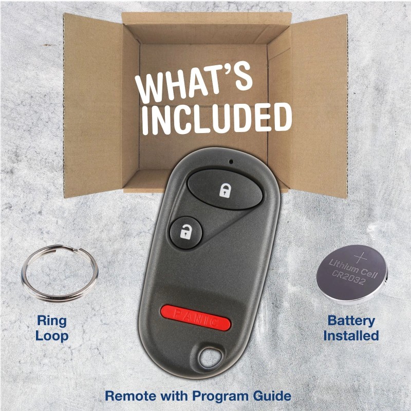 KeylessKing* Key Fob Remote for 2001-2007 Honda Civic Pilot 3-Button