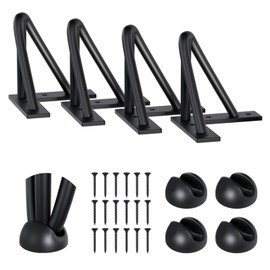 SPACEEUP 4" Hairpin Table Legs, 4PCS Coffee Desk Legs with Rubber Floor Protectors, 880lbs Load Capacity, Heavy Duty Black Metal Furniture Legs 3 Rods for DIY Bench Desk Dining End Table Chairs