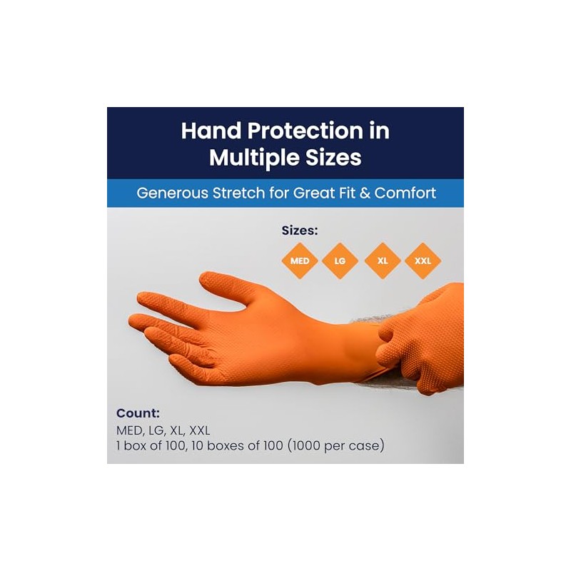 Adenna Catch - Guantes de nitrilo sin polvo (8 mil,