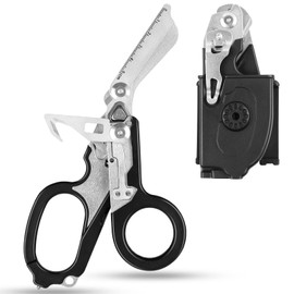 TIHOOK 6 in 1 Rescue Scissors, Emergency Service Scissors, Raptor Response Emergency Scissors, Glass Breaker, Belt Cutter, Portable Scissors for Outdoor Camping, Multifunctional Scissors, Rescue
