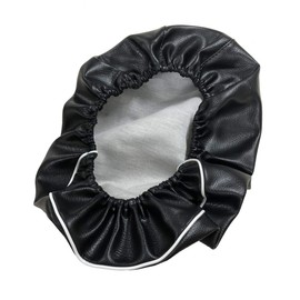 Yamaha Vino (4 Cycle) (SA26J SA37J) Special Design Seat Cover, Strong Rubber Type, Made in Japan (Thick Fabric) [Fabric Color: Black/ Piping: Back White] Cover Type CHRIS-YCR2104-C90P20