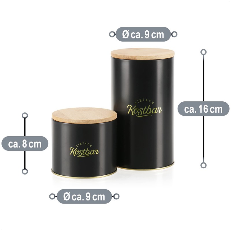 com-four® 2 Piece Storage Container Set with Bamboo Lids -
