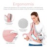Cangurera Portabebé Raganet Mochila Multifuncional Con Asiento Bebé Color Rosa