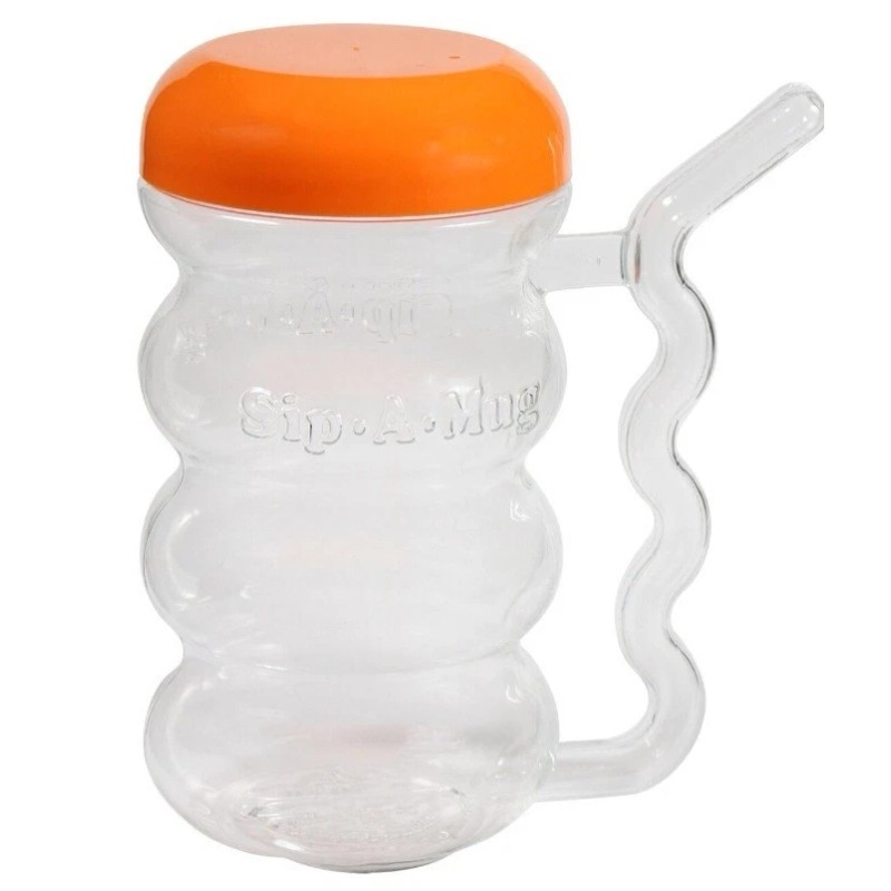 Arrow Plastic SET OF 6 Plastic Sip-A-MUG with Built-In straw,