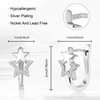 Silver 925 Earrings for Women, Small Hoop Hypoallergenic Star Hoops