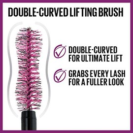 Maybelline The Falsies Lash Lift Mascara para Pestañas, Efecto Lifting Instantáneo con Volumen y Longitud, Fórmula Lavable, Tono Blackest Black, 8.6 ml