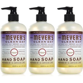 MRS. MEYER'S CLEAN DAY Hand Soap, Made with Essential Oils, Biodegradable Formula, Compassion Flower, 12.5 fl. oz - Pack Of 3
