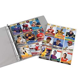 Office Depot Trading Card Binder Pages, 8 1/2in. x 11in, Transparent, Pack of 10, 181095PP