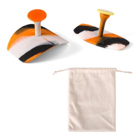 7-Piece Golf Training Aid Set, Includes 2 x T-Grips for Golf Clubs, 4 x Press Studs, 1 x Storage Bag, Training Accessories for Golfers of All Levels (Orange)