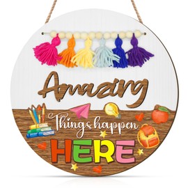 3D Front Door Welcome Sign, Tassels Back to School Decorations Welcome Sign for Front Door Interchangeable Pieces,Classroom Decor Everyone is Welcome Classroom Decor Suitable for School Start