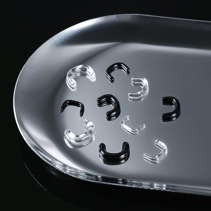 BOKABOO 4pcs Glass Septum Retainers, 2pcs Black & 2pcs Clear