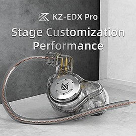 KZ EDX PRO in Ear Earphones, 10mm Dual Magnetic Dynamic Driver HiFi Wired Earbuds, Gaming Earbuds IEM Earphones Earbuds with Detachable 2pin 5N OFC 0.75mm Cable for Audiophile Musicians (White No Mic)