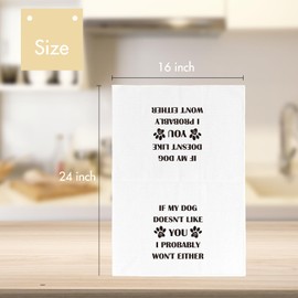 Joyriza Dog Mom Gifts for Women Dogs Lovers, 16×24 Inch Waffle Towels Dish Cloths, Funny Kitchen Tea Towel with Sayings, Housewarming Decor for New Home Bathroom