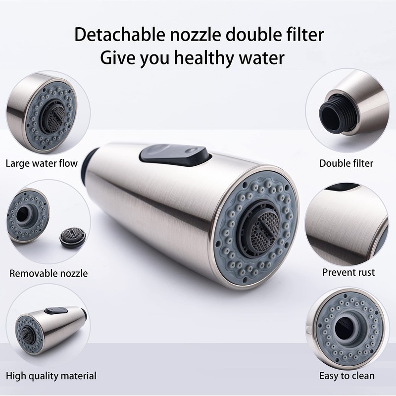 Kitchen Faucet Sprayer Head Nozzle,3 Modes,Pull Down Kitchen Sink Faucet