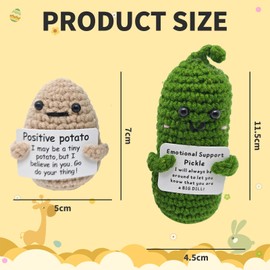 Positive Potato,Positive Crochet Animals,Emotional Support Potato,Suitable for Girlfriend/Boyfriend/Men/Mom/Dad/Best Friend