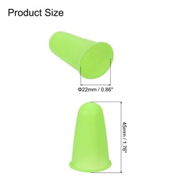 uxcell Silicone Finger Protectors, Anti-Slip Finger Cover, Finger Tips for Sewing, Sorting Paper, Green, Large Size, 12 Pcs
