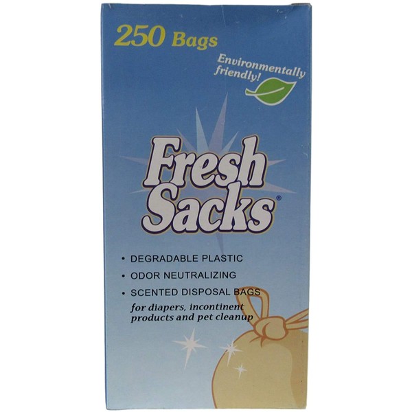 Fresh Sacks Biodegradable Diaper Disposal Bags, Roll of 250