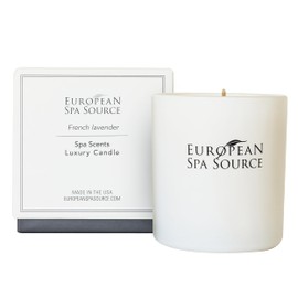 European Spa Source French Lavender Luxury Candle for Aromatherapy, Soy Wax Candle, Hand Poured, at Home Spa Experience Promoting Relaxation, 45 Hours of Burn Time