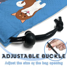 GEGEPINK Car Trash Bag Hanging Back of Seat Waterproof Small Cute Printed One-handed Strap Drawstring Garbage Bags for Car-Cute Animal Dogs