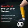 MediCaptain Pre Cut Soccer Sock Sleeves, Companion for Soccer Grip