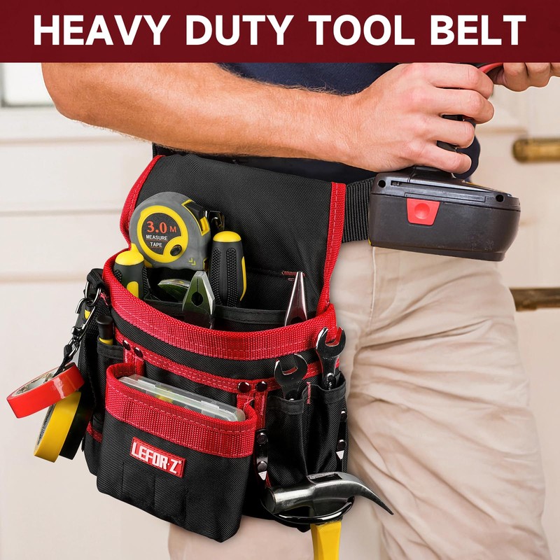 Tool Belt,Magnetic Tool Pouch,14-Pockets Tool Belts for Men,Detachable & Adjustable