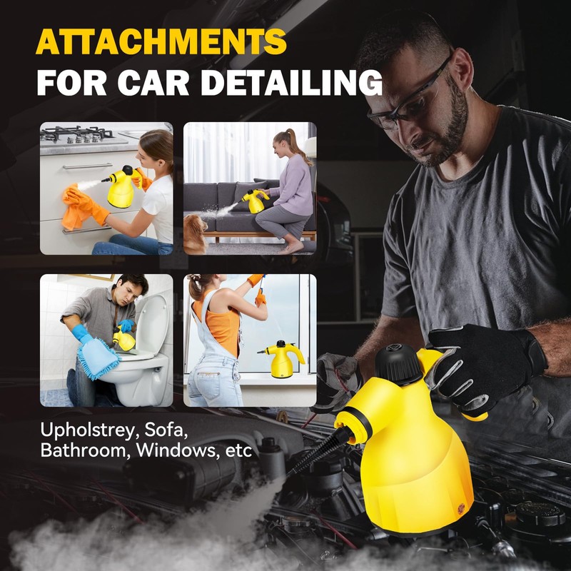 Handheld Steam Cleaner for Kitchen & Car Cleaning, Pet &