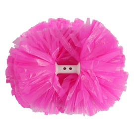Hooshing 2PCS Cheerleading Pom Poms Pink Professional Pom Poms Cheerleading with Baton Handle for Cheer Squad Team Sports Spirited Party Dance Training