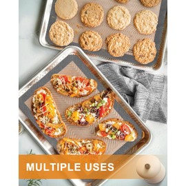 Silicone Baking Mat, Sopito Food Safe Silicone Baking Sheet, Heat Resistant 480℉ Baking Mat, Length 16.5" Width 11.6", 2 PCS-Grey